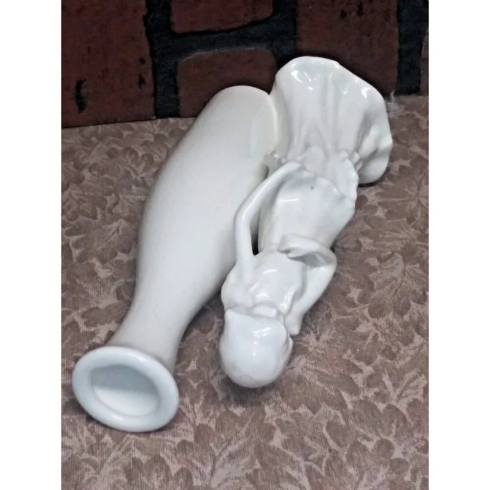Vintage MCM Bud Vase w/Lady/woman Ceramic 7 3/4